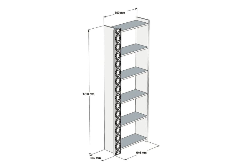 Bokhylle Amtorp 64 cm - Hvit - Oppbevaring - Hylle - Bokhylle