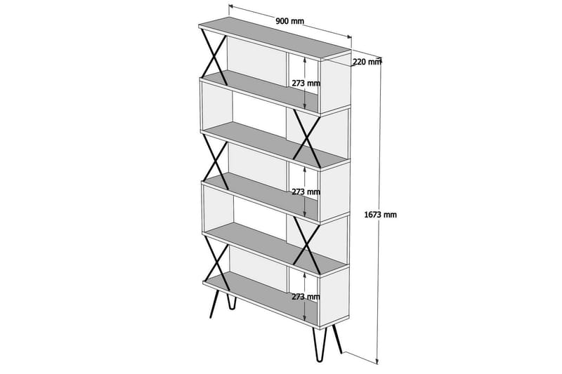 Bokhylle Amtorp 90 cm - Hvit - Oppbevaring - Hylle - Bokhylle