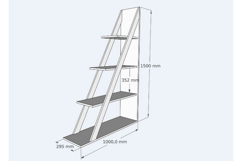 Bokhylle Domblia 30x100 cm - Antrasitt - Oppbevaring - Hylle - Bokhylle