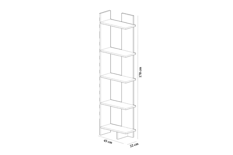 Bokhylle Dumö 45 cm - Brun/Hvit - Oppbevaring - Hylle - Bokhylle