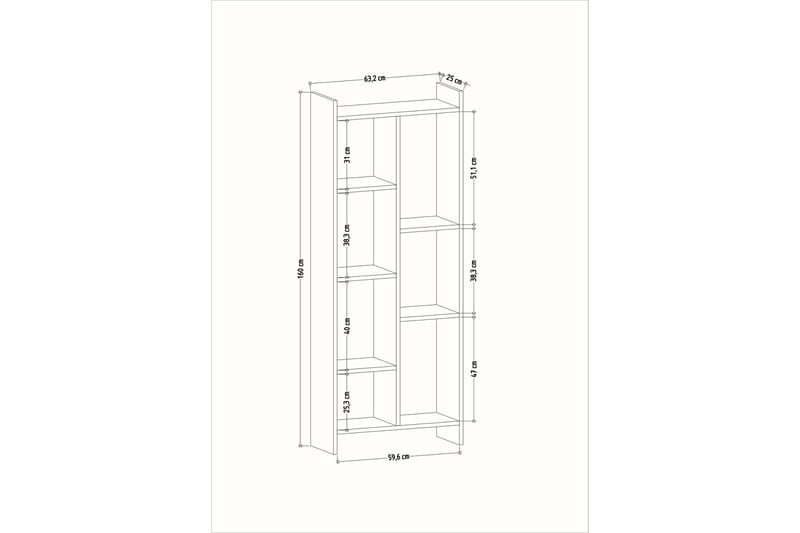 Bokhylle Edensia 63x25 cm - Hvit - Oppbevaring - Hylle - Bokhylle