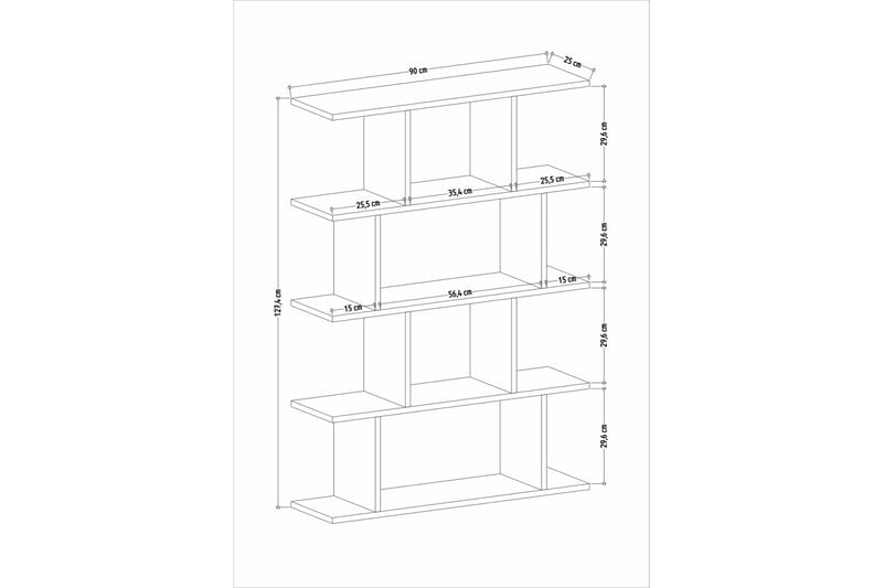 Bokhylle Harmona 90x25 cm - Antrasitt - Oppbevaring - Hylle - Bokhylle