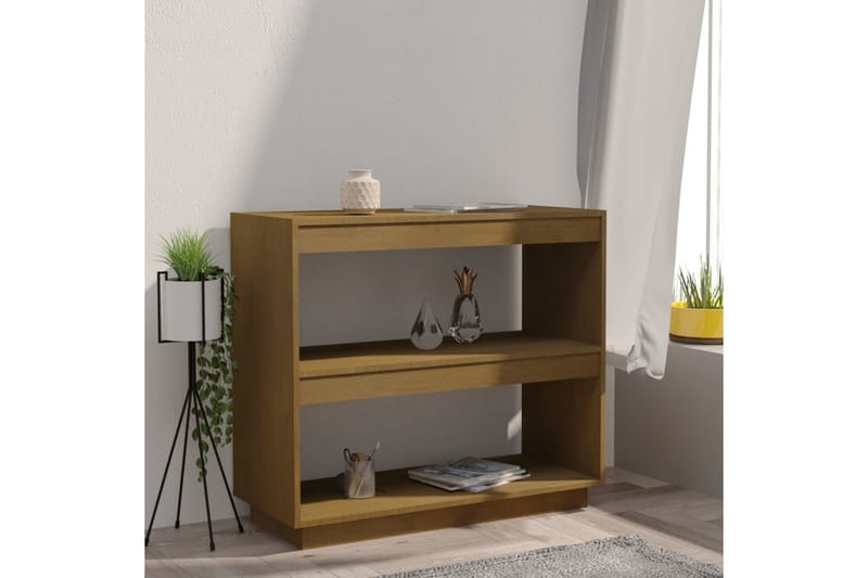 Bokhylle honningbrun 80x35x71 cm heltre furu - Brun - Oppbevaring - Hylle - Bokhylle