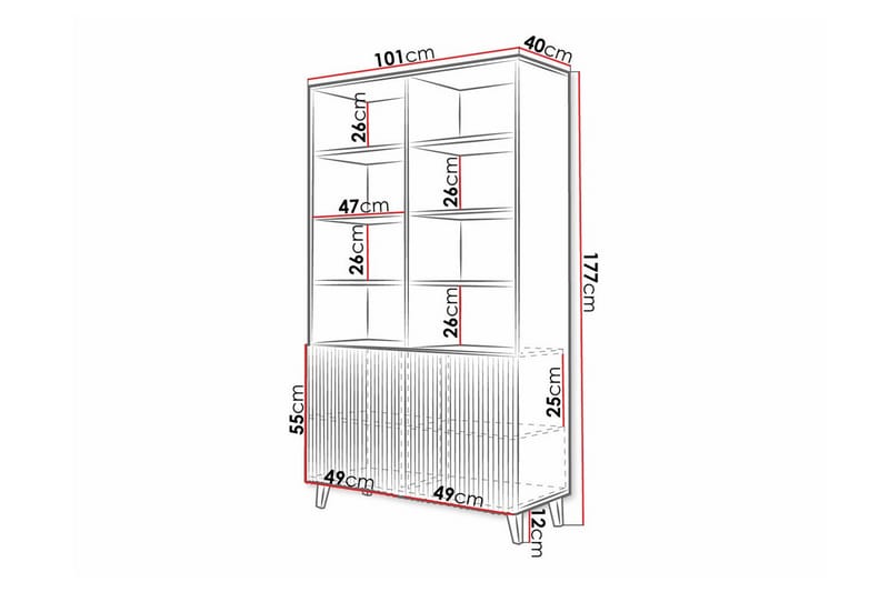 Bokhylle Juniskär 101x40 cm - Hvid - Oppbevaring - Hylle - Bokhylle