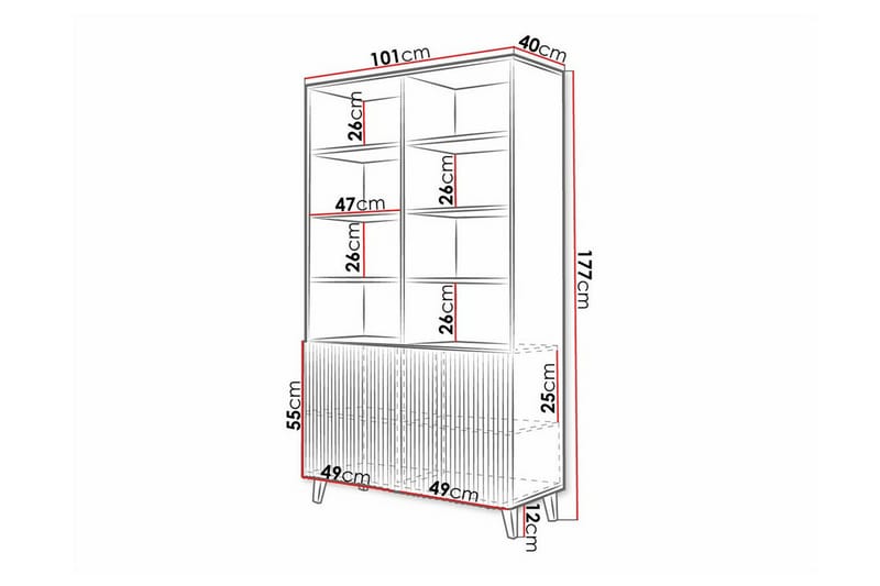 Bokhylle Juniskär 101x40 cm - Svart - Oppbevaring - Hylle - Bokhylle