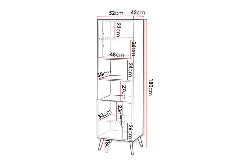 Bokhylle Kintore 52x42 cm - Svart - Oppbevaring - Hylle - Bokhylle