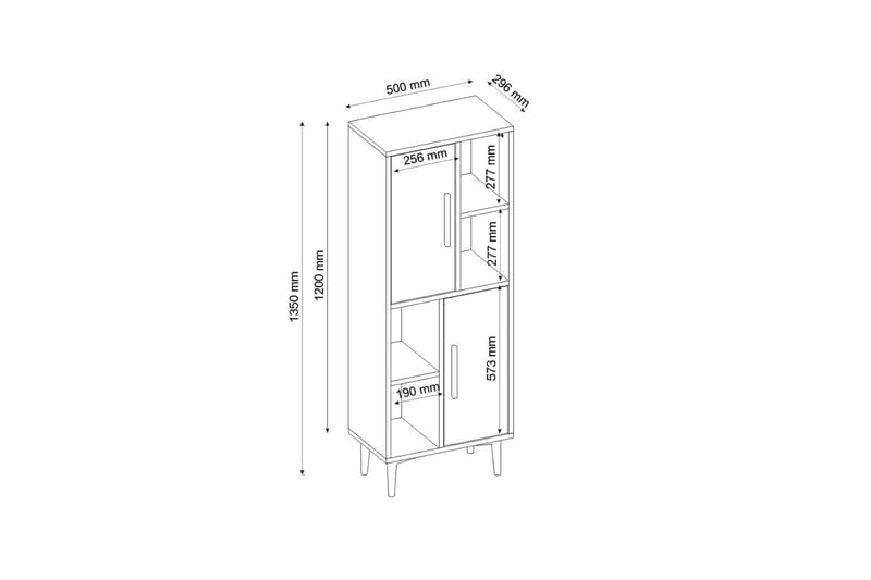 Bokhylle Kockenhen 30x50 cm - Hvit - Oppbevaring - Hylle - Bokhylle