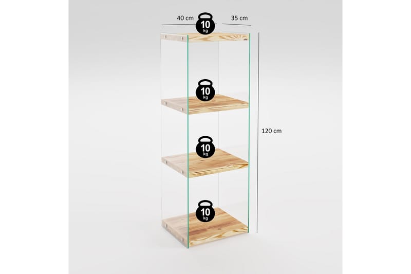 Bokhylle Kruisland 120x40 cm - Natur - Oppbevaring - Hylle - Bokhylle