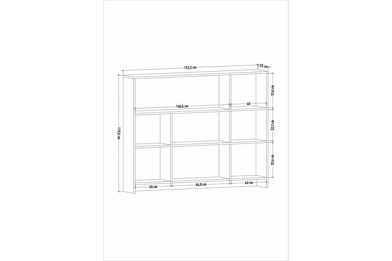 Bokhylle Lavinaio 152x25 cm - Antrasitt - Oppbevaring - Hylle - Bokhylle