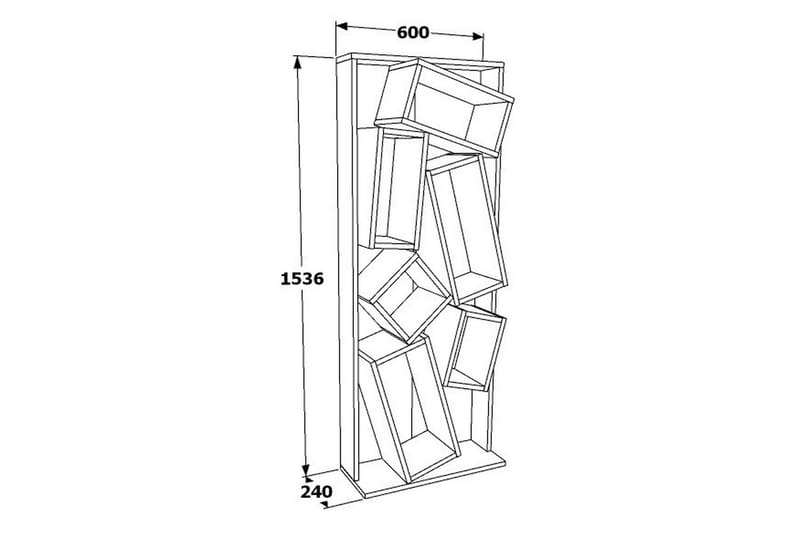 Bokhylle Lellte 63 cm - Eik - Oppbevaring - Hylle - Bokhylle