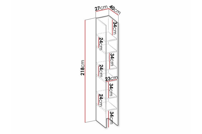 Bokhylle Rathmore 27x40 cm - Lett ved - Oppbevaring - Hylle - Bokhylle