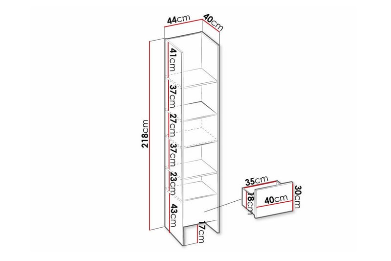 Bokhylle Rathmore 44x40 cm - Lett ved - Oppbevaring - Hylle - Bokhylle