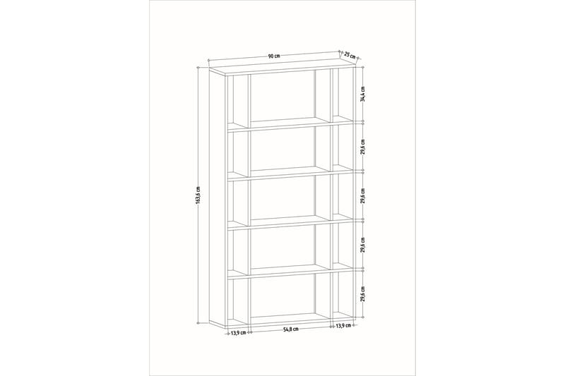 Bokhylle Sanborna 90x25 cm - Antrasitt - Oppbevaring - Hylle - Bokhylle