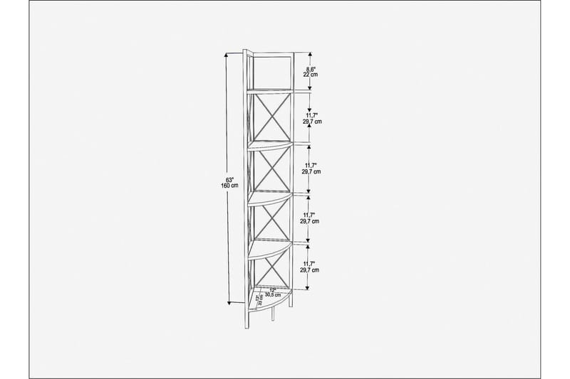 Bokhylle Urgby 30,5x160 cm - Svart - Oppbevaring - Hylle - Bokhylle