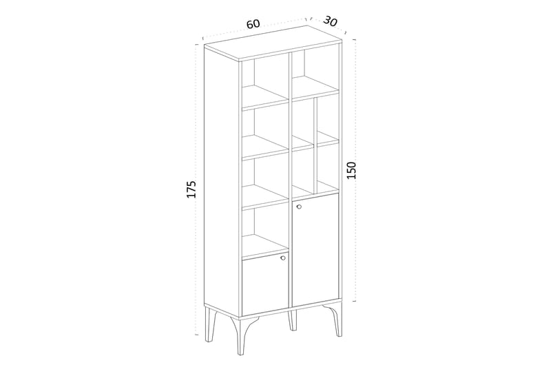 Bokhylle Urgby 60x175 cm - Blå - Oppbevaring - Hylle - Bokhylle