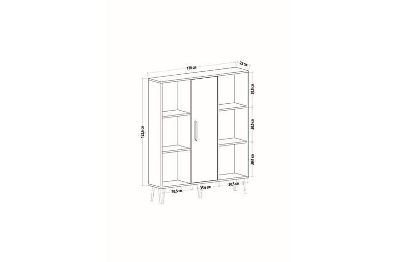 Bokhylle Wikieup 120x25 cm - Antrasitt - Oppbevaring - Hylle - Bokhylle