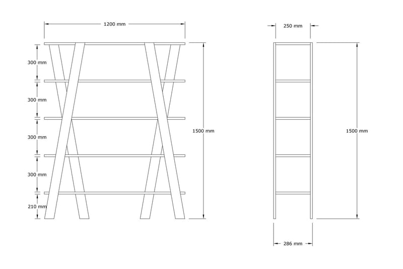 Bokhylle Zakkum 120x150 cm - Svart - Oppbevaring - Hylle - Bokhylle