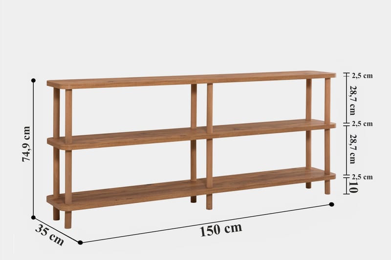 Bokhylle Zakkum 150x74,9 cm - Grønn - Oppbevaring - Hylle - Bokhylle