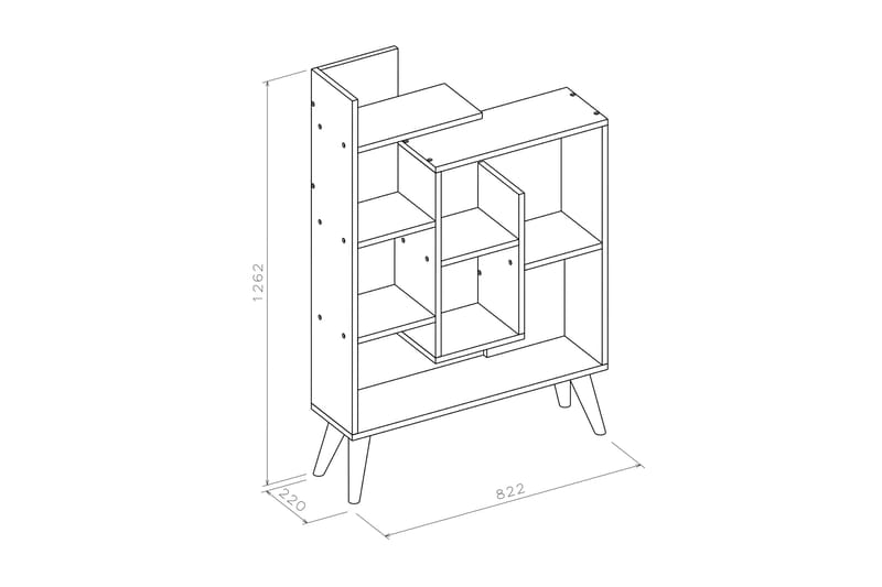 Bokhylle Zakkum 82,2x126,2 cm - Antrasitt - Oppbevaring - Hylle - Bokhylle