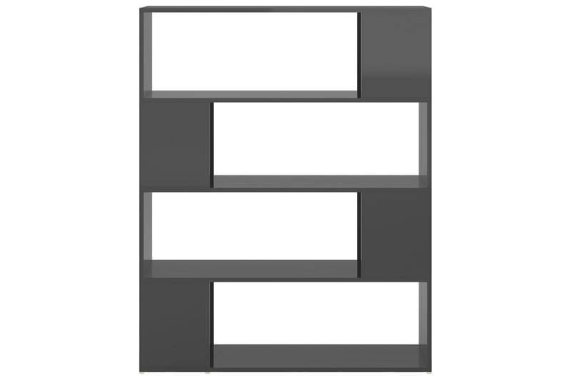 Bokhylle/romdeler høyglans grå 100x24x124 cm - Grå - Bokhylle