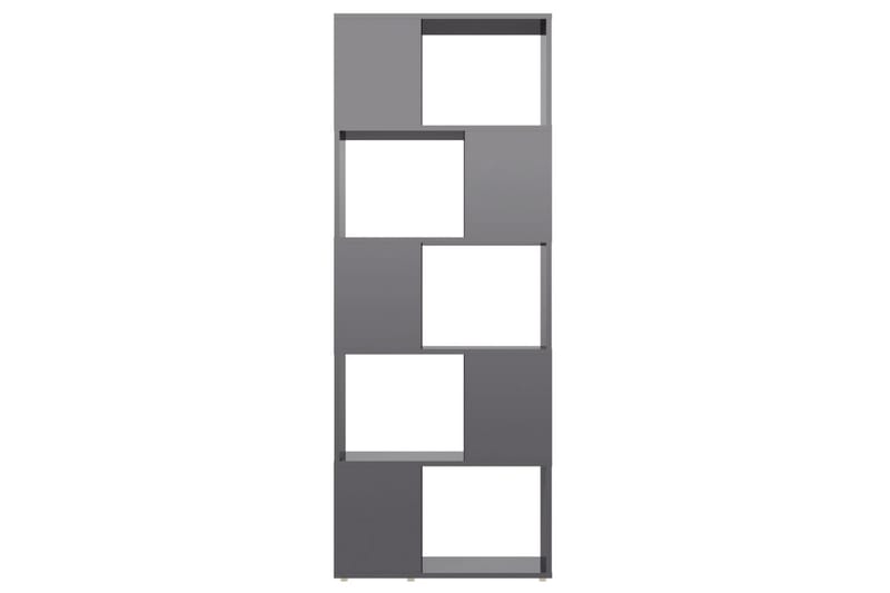 Bokhylle/romdeler høyglans grå 60x24x155 cm - Grå - Bokhylle