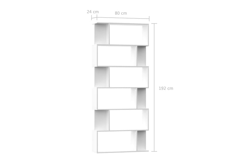 Bokhylle/Romdeler hvit 80x24x192 cm sponplate - Hvit - Oppbevaring - Hylle - Bokhylle