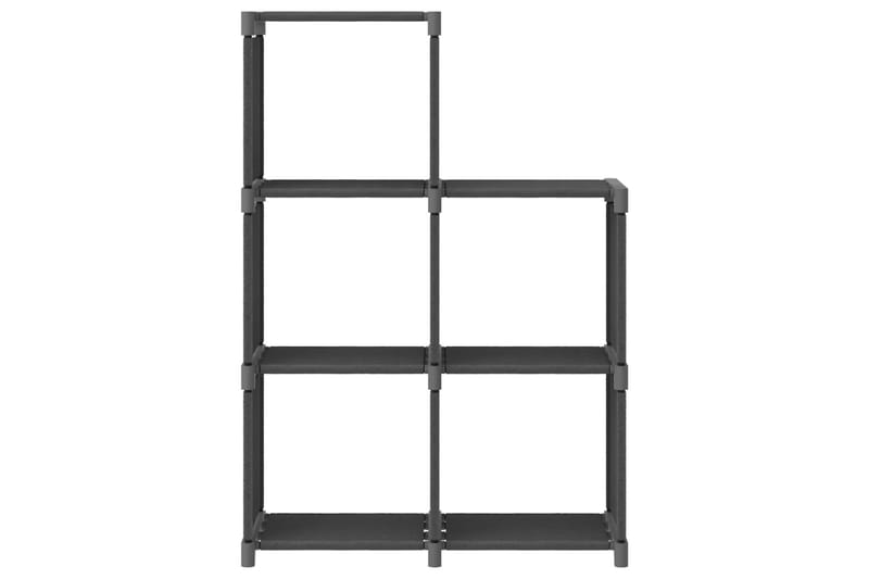 Displayhylle med 5 kuber grå 103x30x72,5 cm stoff - Grå - Oppbevaring - Hylle - Bokhylle