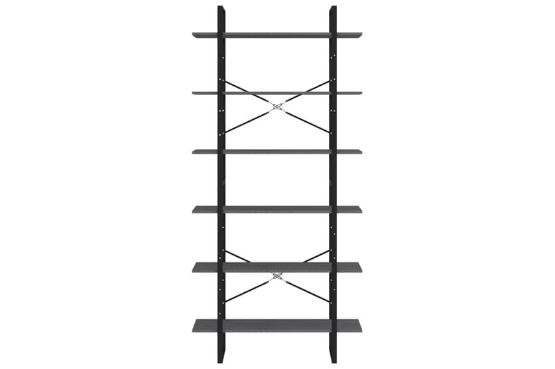 Høyskap grå 100x30x210 cm heltre furu - Grå - Oppbevaring - Hylle - Bokhylle