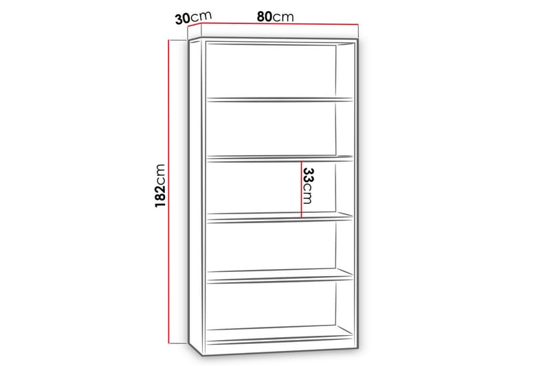 Hylle Office 80x30x182 cm - Oppbevaring - Hylle - Bokhylle