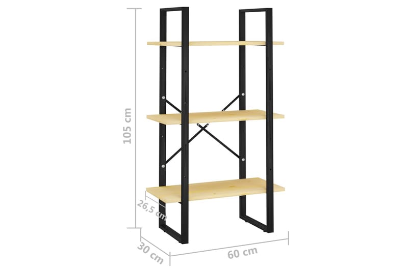 Oppbevaringshylle 60x30x105 cm heltre furu - Brun - Oppbevaring - Hylle - Bokhylle