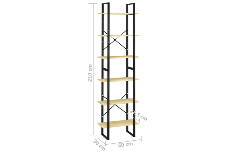 Oppbevaringshylle 60x30x210 cm heltre furu - Brun - Oppbevaring - Hylle - Bokhylle