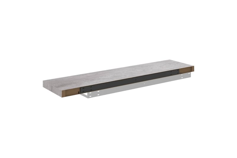 Flytende vegghyller 4 stk betonggrå 100x23,5x3,8 cm MDF - Grå - Oppbevaring - Hylle - Vegghylle