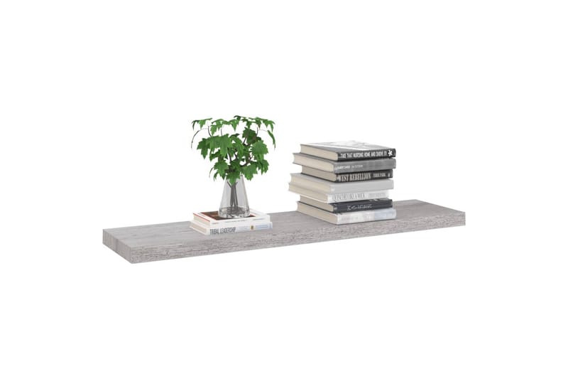 Flytende vegghyller 4 stk betonggrå 100x23,5x3,8 cm MDF - Grå - Oppbevaring - Hylle - Vegghylle