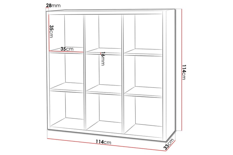 Franzine Bokhylle 114 cm - Beige - Oppbevaring - Hylle - Bokhylle