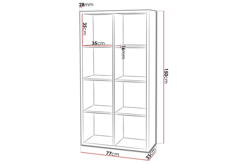 Franzine Bokhylle 77 cm - Beige - Oppbevaring - Hylle - Bokhylle