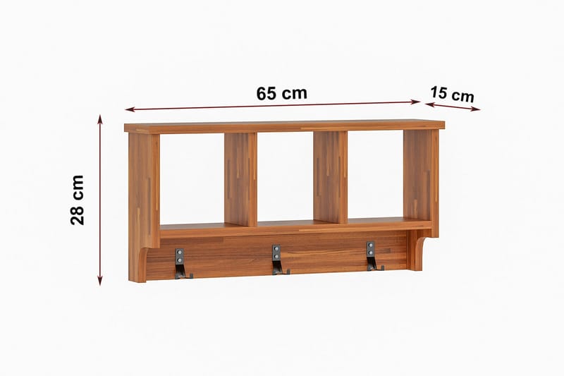 Hattehylle Dzyda 65x15 cm - Mørkebrun - Hattehylle - Entreoppbevaring