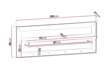 Kleshenger 109 cm - Oppbevaring - Hylle - Hattehylle