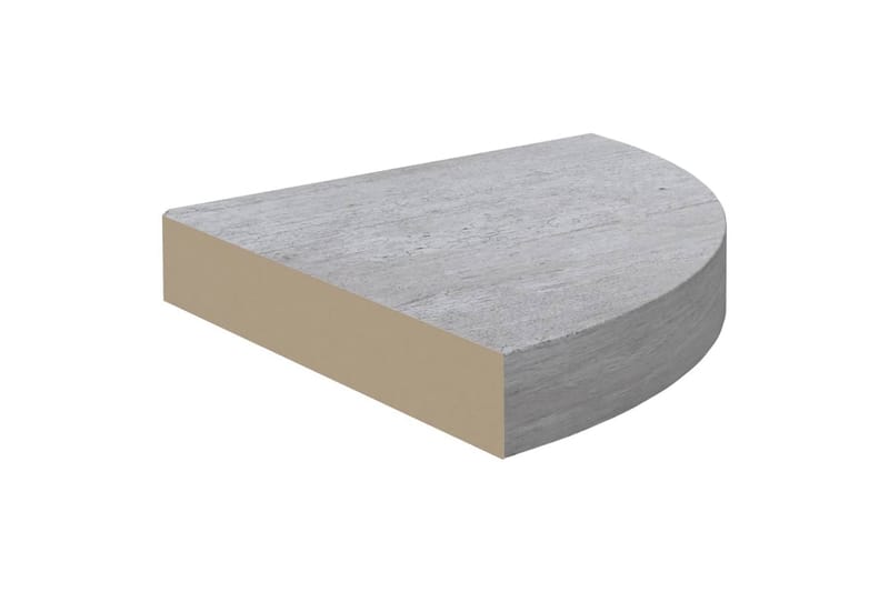 Hjørnehyller vegghengt 2 stk betonggrå 25x25x3,8 cm MDF - Grå - Oppbevaring - Hylle - Hjørnehylle