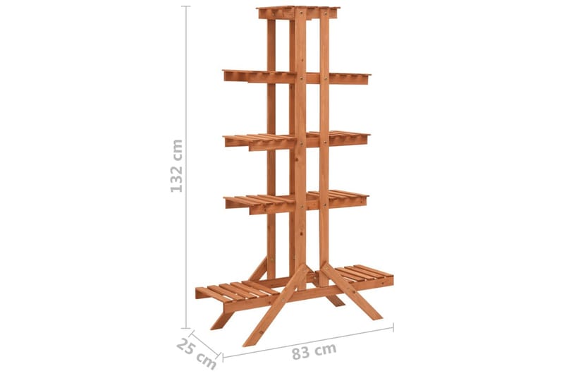 Plantestativ 83x25x132 cm heltre gran - Oransj - Oppbevaring - Hylle - Hagehylle