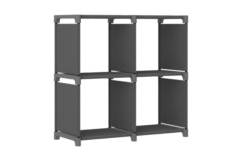 Displayhylle med 4 kuber grå 69x30x72,5 cm stoff - Grå - Oppbevaring - Hylle - Hyllesystem