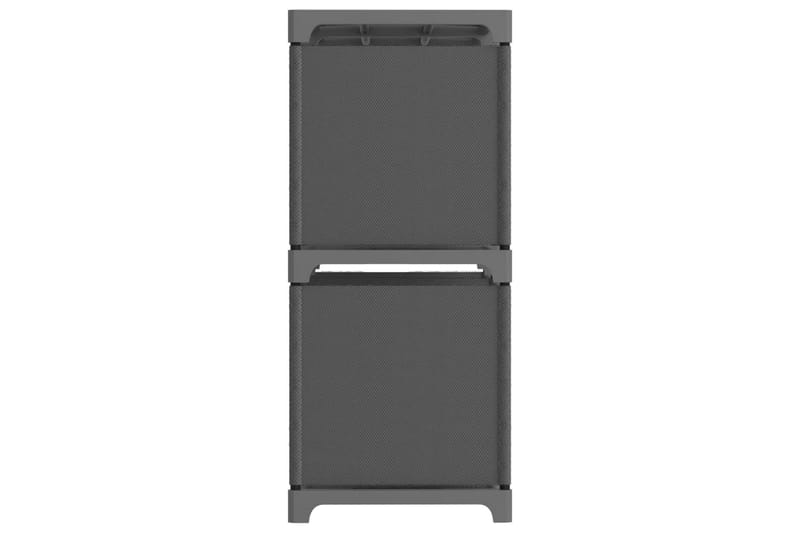 Displayhylle med 4 kuber grå 69x30x72,5 cm stoff - Grå - Oppbevaring - Hylle - Hyllesystem