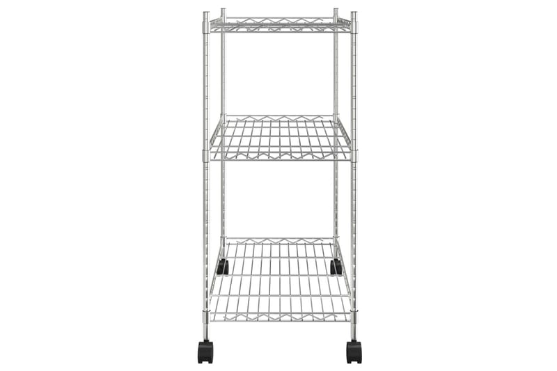 Oppbevaringshylle 3 etasjer med hjul 60x35x81 cm krom 150 kg - Silver - Oppbevaring - Hylle - Hyllesystem