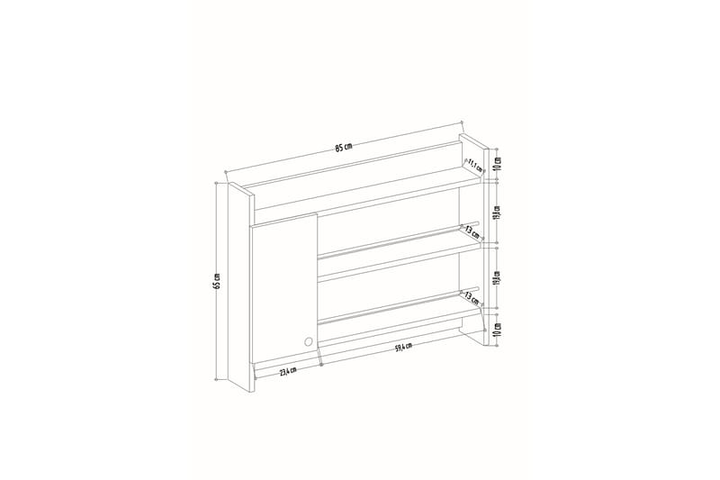 Krydderhylle Knerria 85x15 cm - Hvit - Oppbevaring - Hylle - Oppbevaringshylle - Krydderhylle & krydderstativ