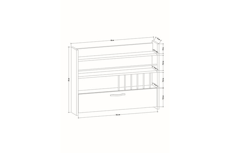 Krydderhylle Knotte 85x15 cm - Ekstra Hvit - Oppbevaring - Hylle - Oppbevaringshylle - Krydderhylle & krydderstativ