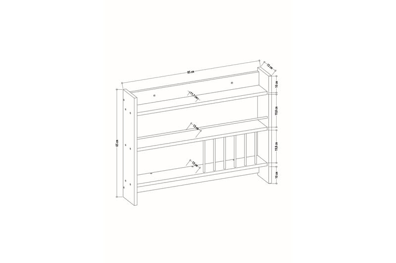 Krydderhylle Kolinia 85x15 cm - Hvit - Oppbevaring - Hylle - Oppbevaringshylle - Krydderhylle & krydderstativ