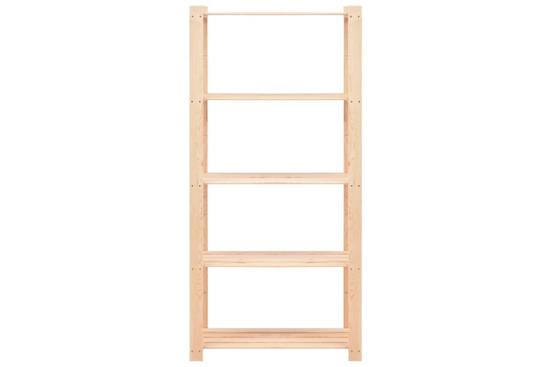 Oppbevaringshylle 5 etasjer 80x38x170 cm heltre furu 250 kg - Beige - Oppbevaring - Hylle - Oppbevaringshylle - Lagerhylle