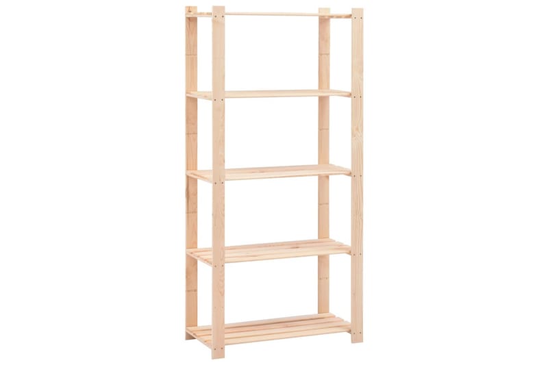 Oppbevaringshylle 5 etasjer 80x38x170 cm heltre furu 250 kg - Beige - Oppbevaring - Hylle - Oppbevaringshylle - Lagerhylle