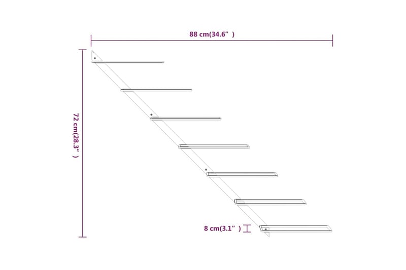 Veggmontert vinstativ for 7 flasker hvit metall - Hvit - Oppbevaring - Hylle - Oppbevaringshylle - Vinstativ & vinhylle