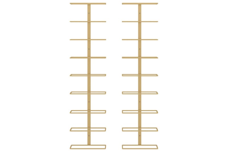 Veggmontert vinstativ for 9 flasker 2 stk gull jern - Gull - Oppbevaring - Hylle - Oppbevaringshylle - Vinstativ & vinhylle
