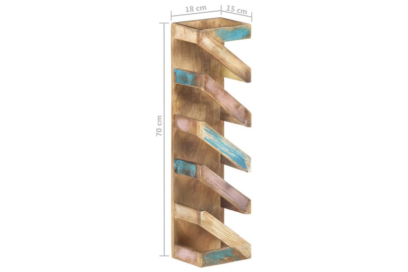 Vinstativ for 5 flasker gjenvunnet heltre - Flerfarget - Oppbevaring - Hylle - Oppbevaringshylle - Vinstativ & vinhylle